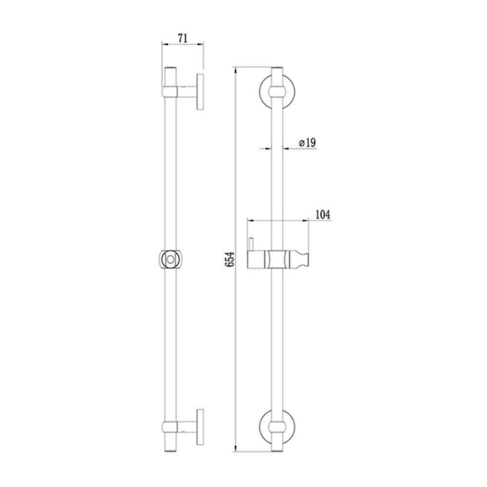 Стойка для душа 650 мм Milardo NIA6500M17 "Niagara" нерж. сталь, хром, коробка