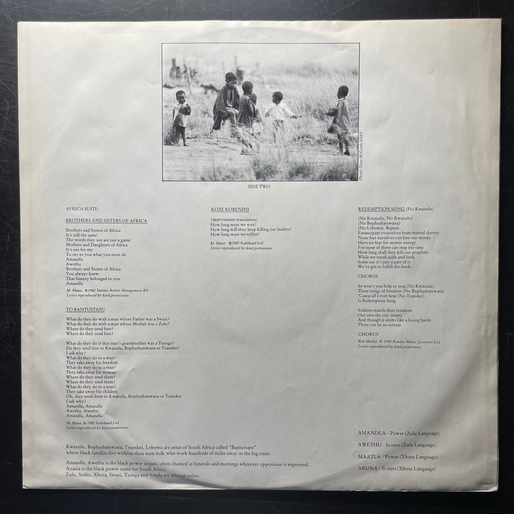 Manfred Mann's Earth Band ‎– Somewhere In Afrika (Скандинавия 1982г.)