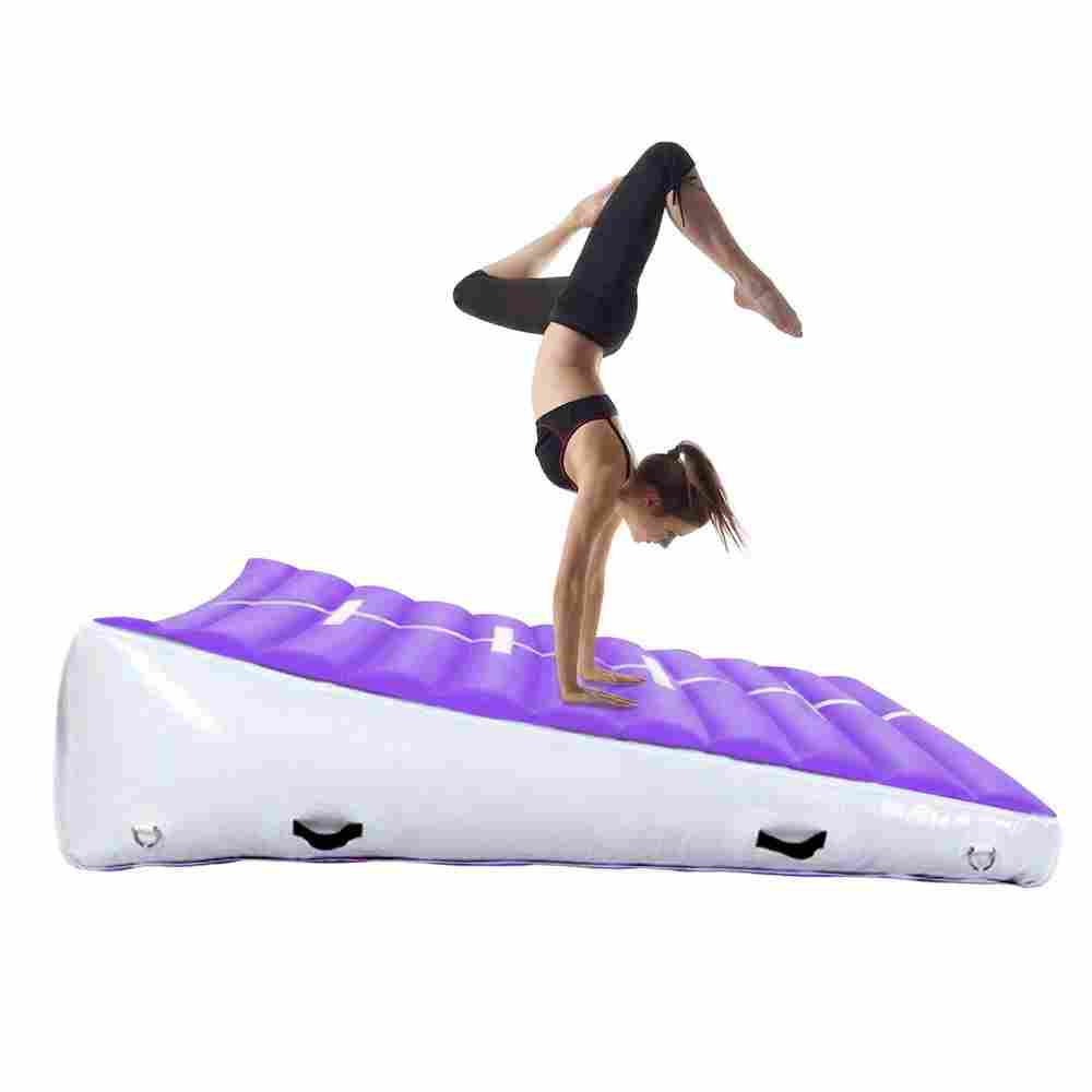 Надувной гимнастический мат-коврик «Старт» для занятий 2×2×0,4 м, фиолетовый