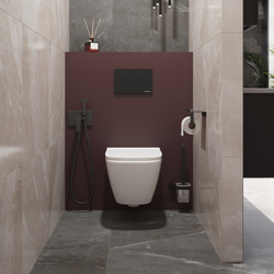 Кнопка смыва для унитаза STWORKI Хельсинки 500471 пластик, цвет матовый черный