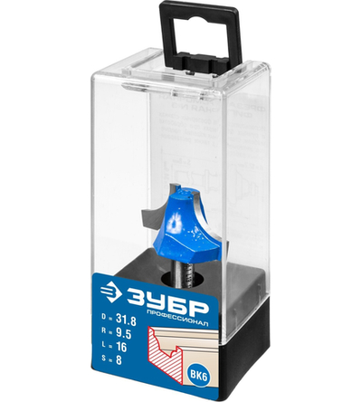 ЗУБР 31.8 x 16 мм, радиус 9.5 мм, фреза пазовая фасонная №1, Профессионал (28740-31.8)