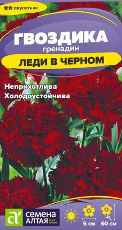 Гвоздика гренадин Леди в черном 0,05г (Семена Алтая)