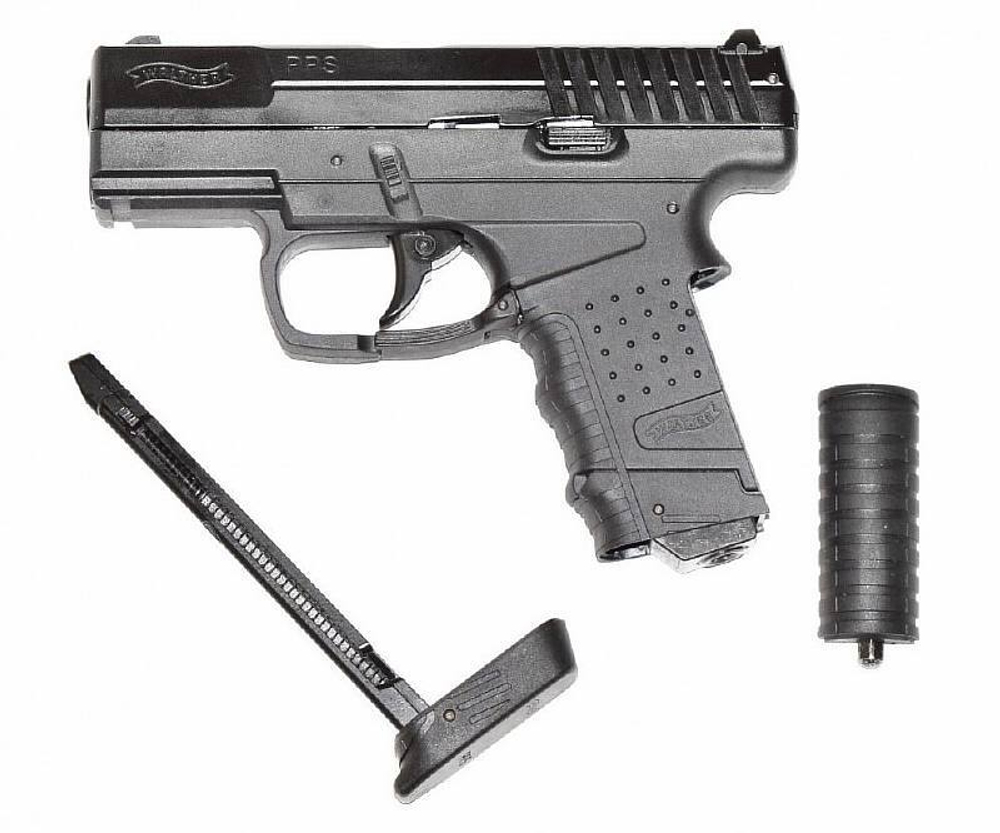 Пистолет пневматический Walther PPS Black Blowback, кал. 4,5 мм