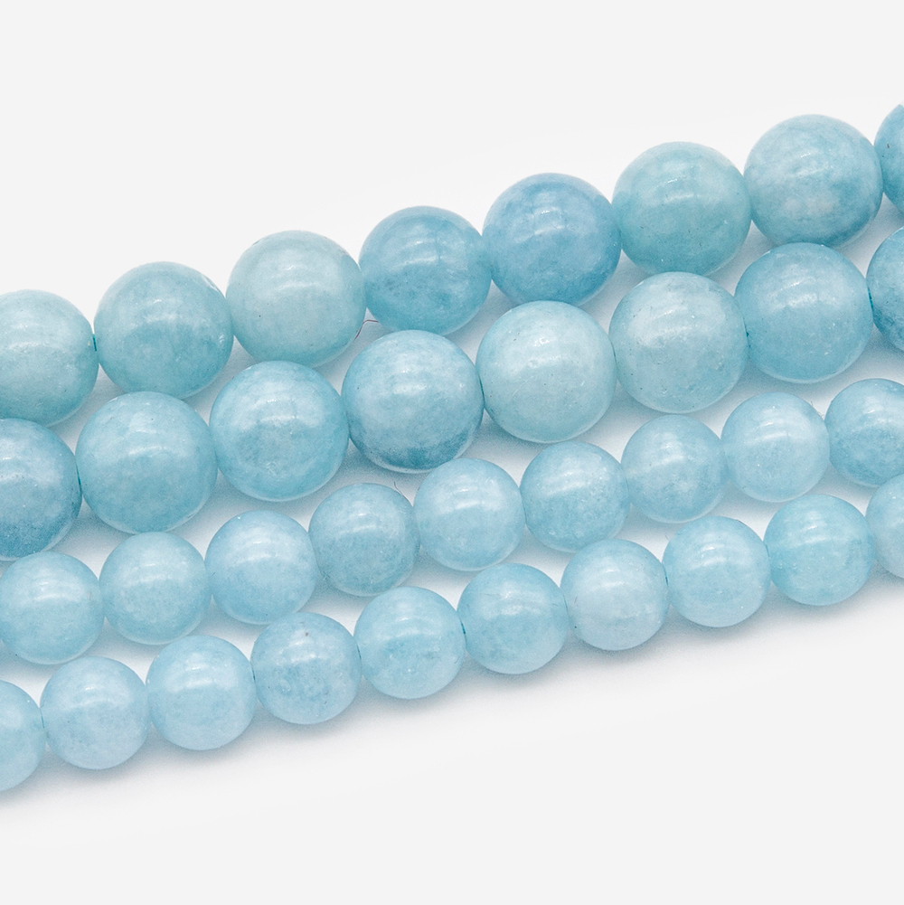 27014-10 Аквамариновый кварц, шар гладкий 10мм, 38см