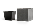 Кашпо TREEZ Effectory - Beton - Куб - Темно-серый бетон