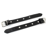 Наручники узкие с заклепками кожа черный