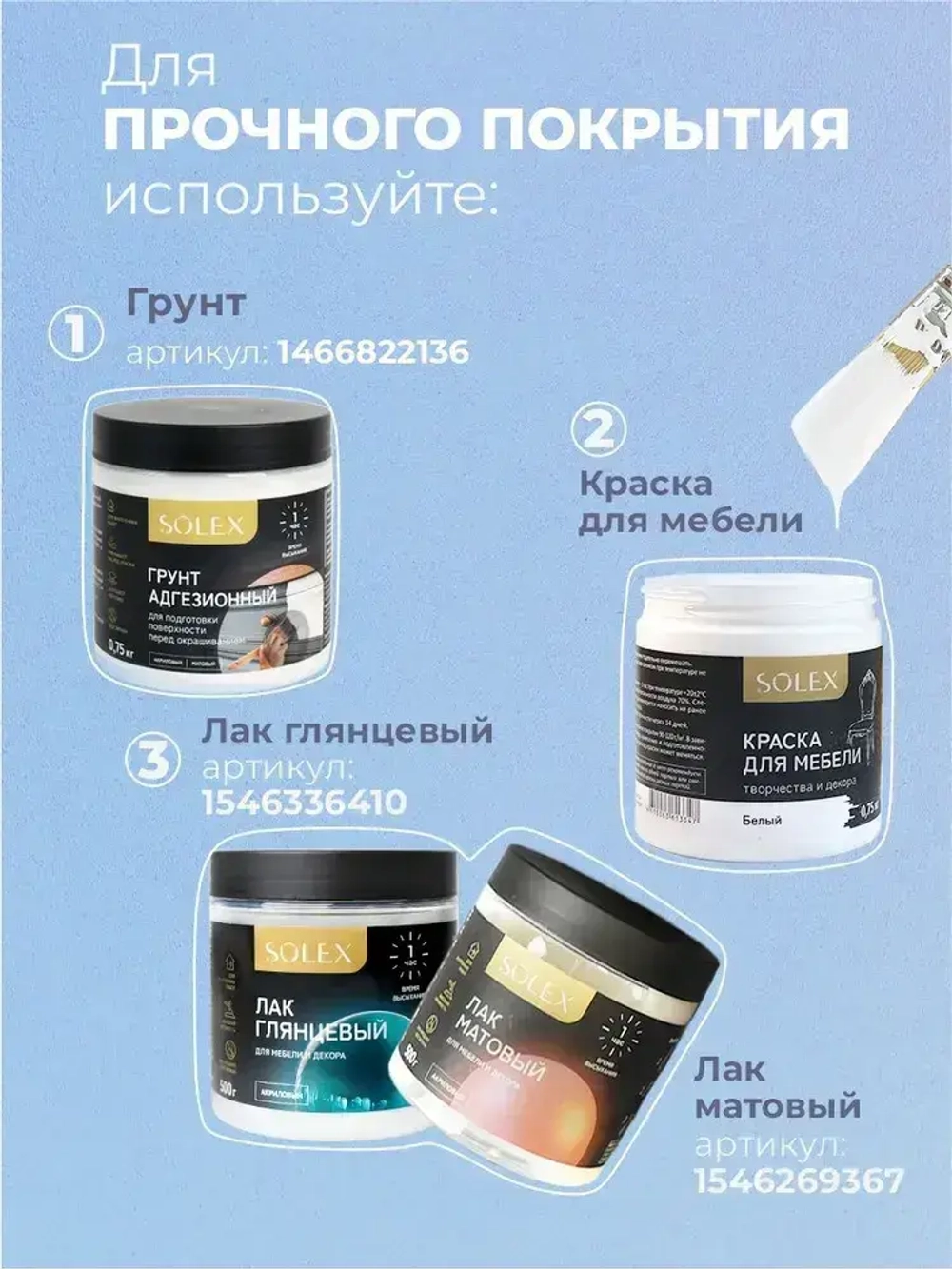 Краска для мебели без запаха цвет Серый Гранит SOLEX 0,75кг