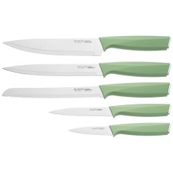 НАБОР НОЖЕЙ AGNESS НЖС НА ПЛАСТИКОВОЙ ПОДСТАВКЕ И РАЗДЕЛОЧНАЯ ДОСКА, 7 ПР.