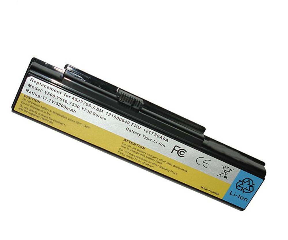 Аккумуляторная батарея для ноутбука Lenovo IdeaPad Y510 (121000650) 5200mAh OEM черная