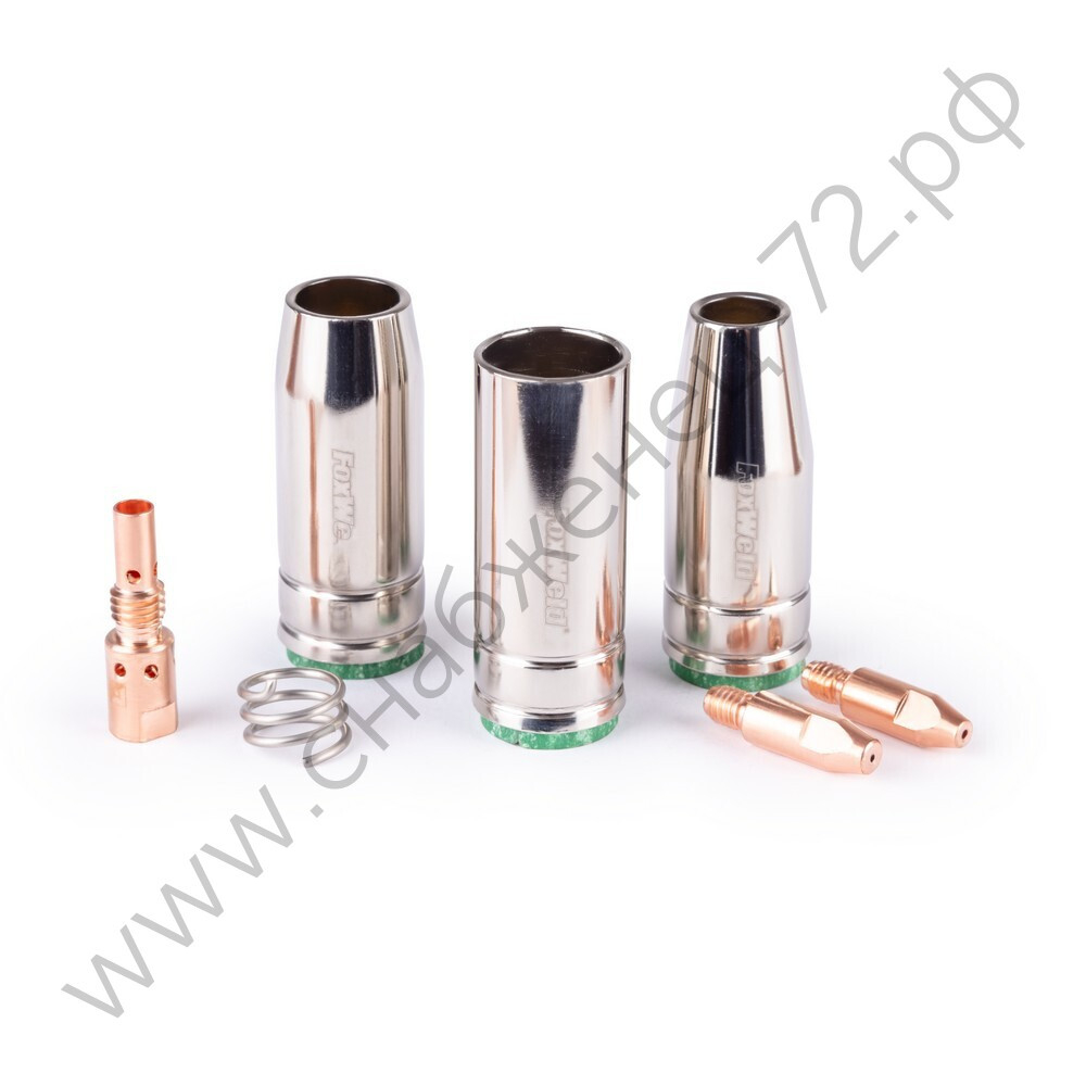 FoxWeld Набор комплектующих MIG-25 (2 наконечника, 3 сопла, 1 спираль к соплу, 1 диффузор газ., пр-во FoxWeld/КНР)