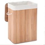 Корзина для белья 72 литра бамбук с откидной крышкой, 30*40*60см, складная