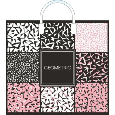 Пакет ПЭ с пластмассовыми ручками 38+3см(Геометрия) Артпласт (х (комплект 10 шт)