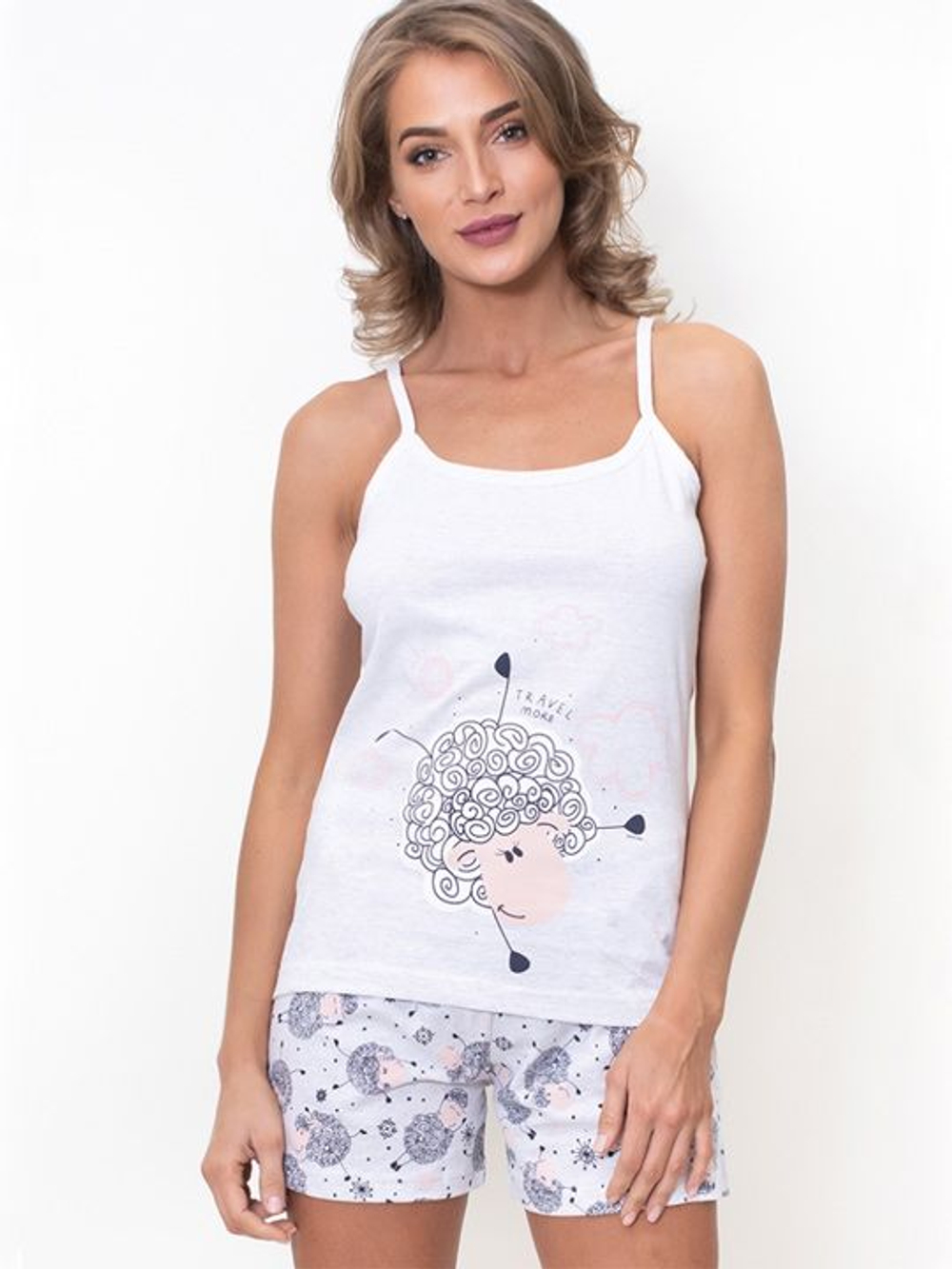 Оригинальный комплект с принтованными шортиками (Размер: XL) (Цвет: светло-серый)