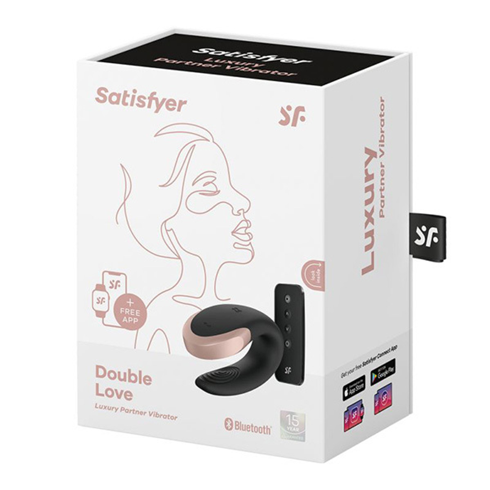 Черный вибратор 8,6см для пар Satisfyer Double Love