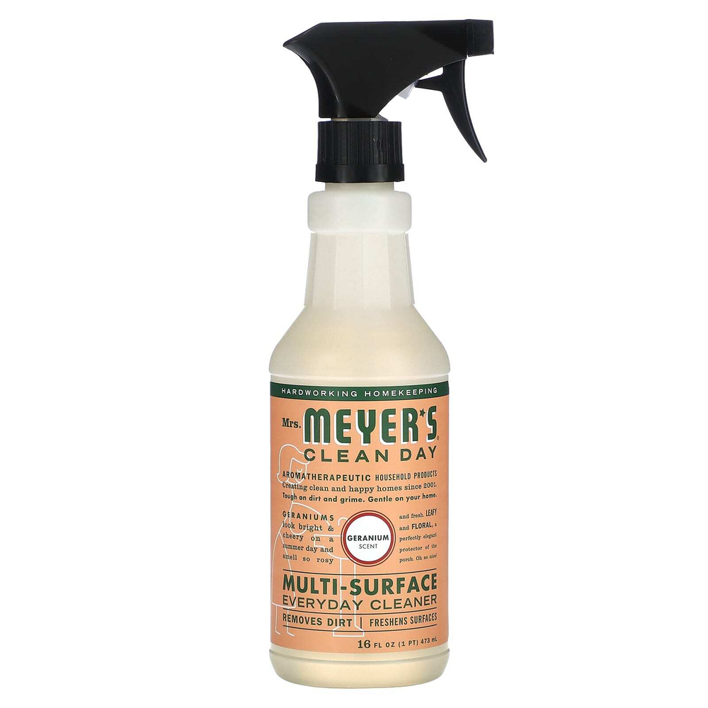 Mrs. Meyers Clean Day, универсальное повседневное чистящее средство, аромат герани, 473 мл (16 жидк. унций)