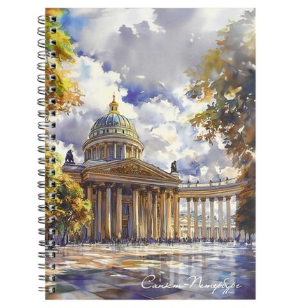 Блокнот А5 48л гребень "Собор" кл., мат.лам.