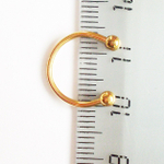 Подкова для пирсинга диаметр 12 мм, с шариками 3 мм, толщиной 1,2 мм. Медицинская сталь, золотое анодирование