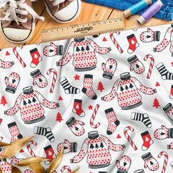 Ткань муслин леденцы и зимняя вязаная одежда