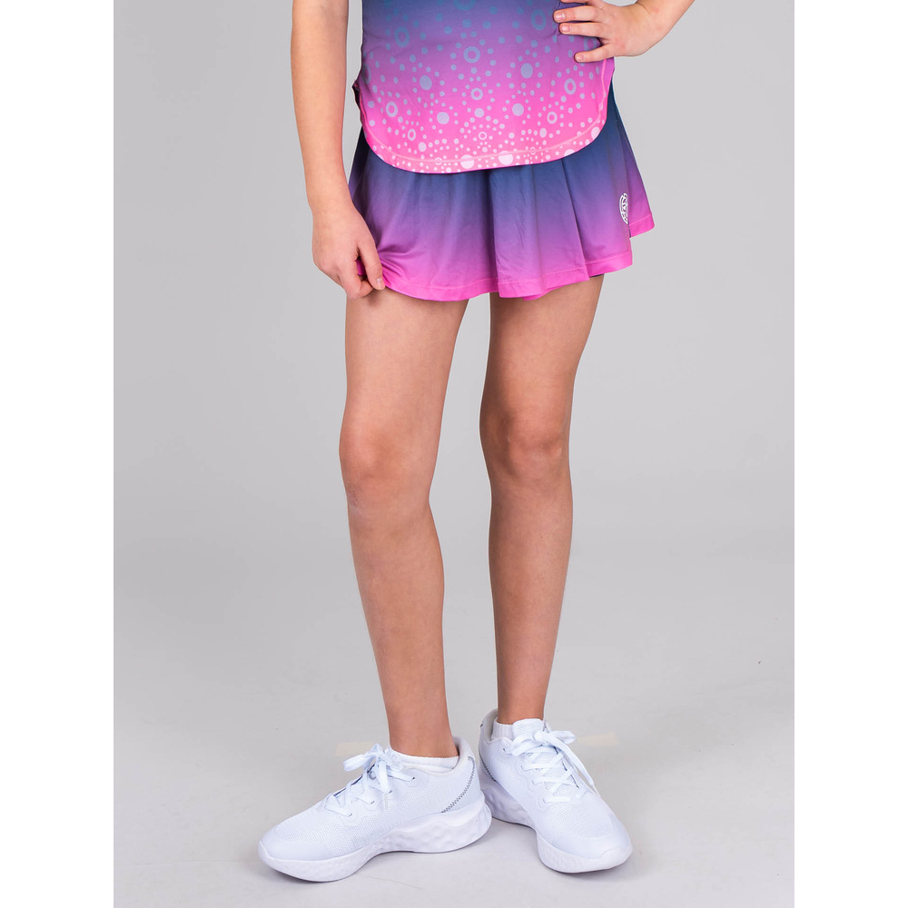 ОДЕЖДА ДЛЯ ТЕННИСА Девочки, Юбка BIDI BADU COLORTWIST PRINTED WAVY JUNIOR SKORT .