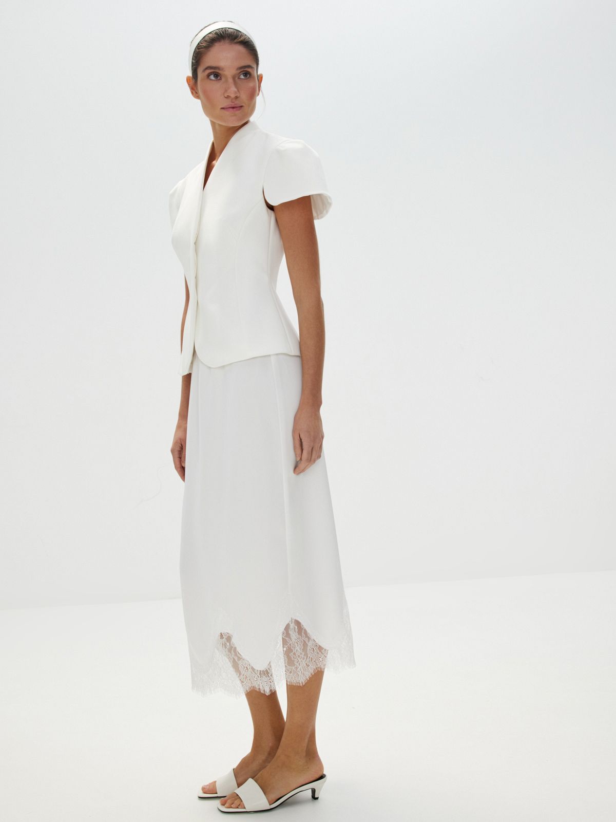 Изящная юбка с отделкой кружевом «Встретить рассвет»