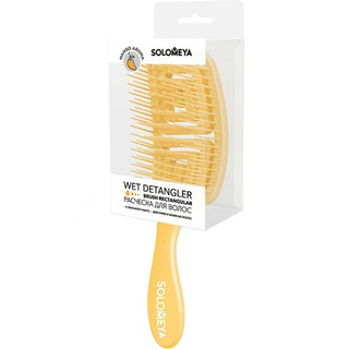 Расческа С АРОМАТОМ МАНГО для сухих и влажных волос Solomeya Wet Detangler Brush Rectangular Mango