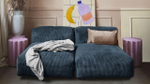Сдвоенная дополнительная секция Фиджи (большая) Cilium Indigo 210*116*62 см, Синий Вельвет Нераскладной Фиеста