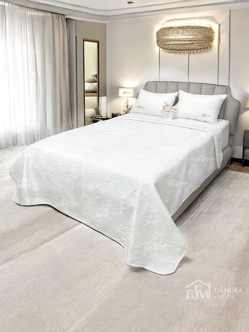 Покрывало 220х240 стеганое для кровати и дивана