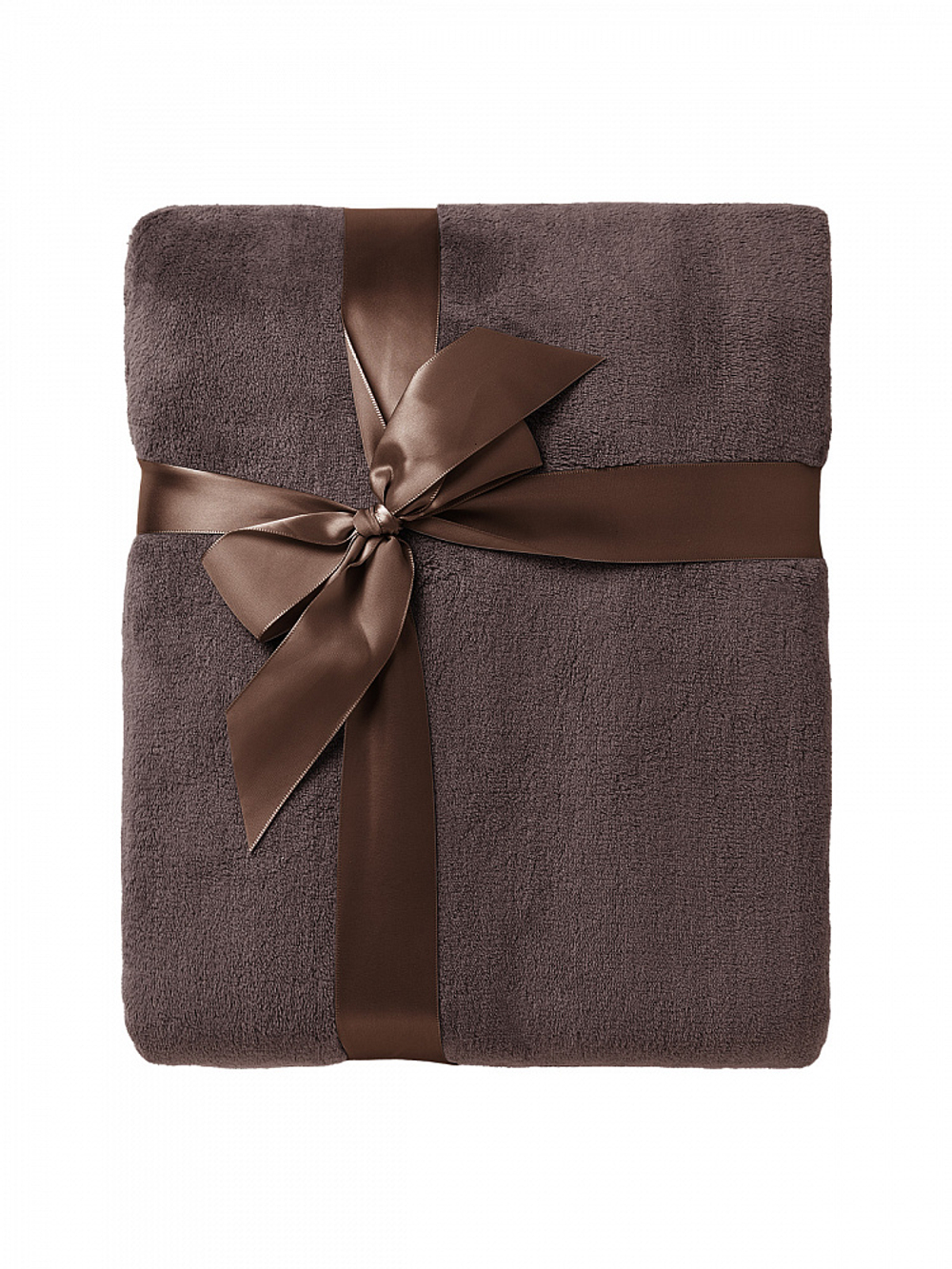 Плед DeNASTIA Тедди 200x220 100% полиэстер темно-коричневый