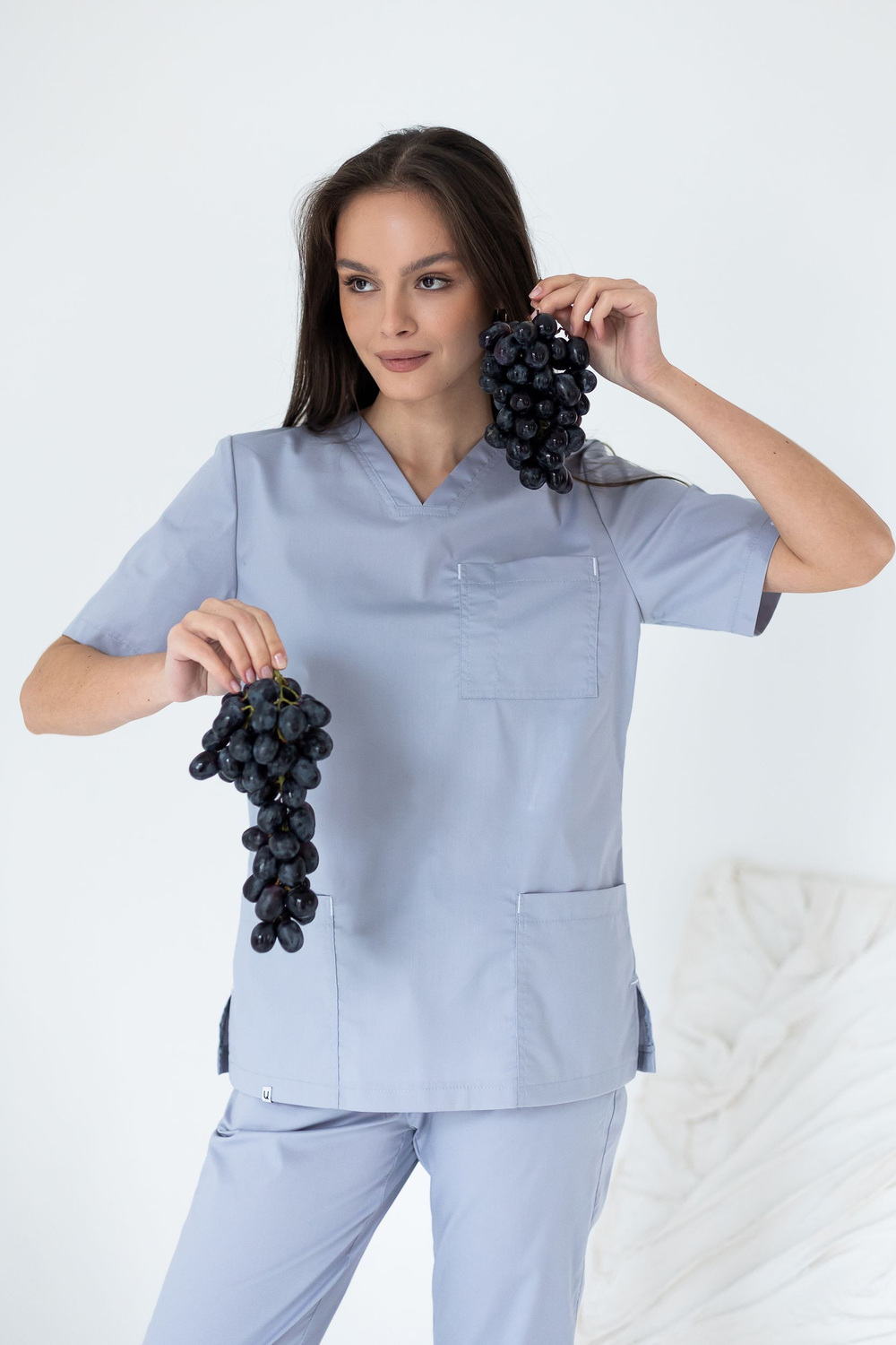 Блуза женская м640 toray стретч серый29