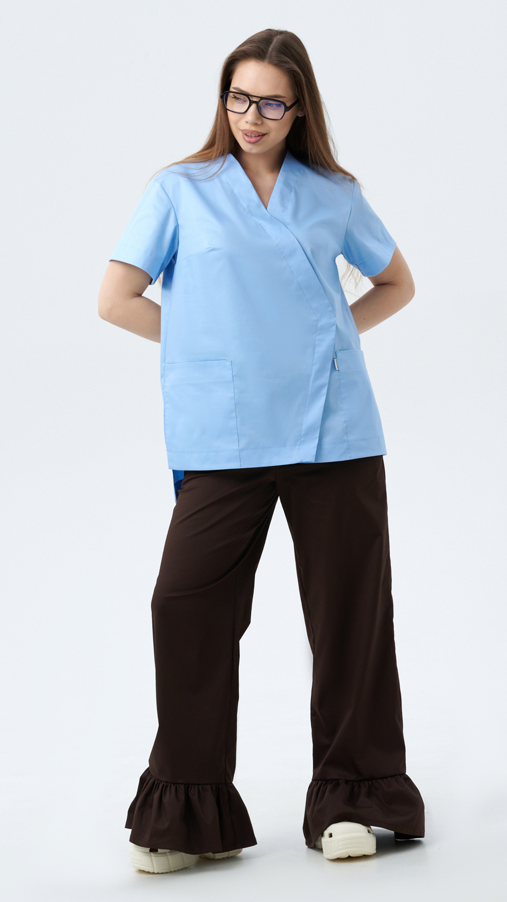 Брюки медицинские с воланами №У2