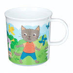 Кружка детская с голубым декором и нескользящим дном 200мл (белый)