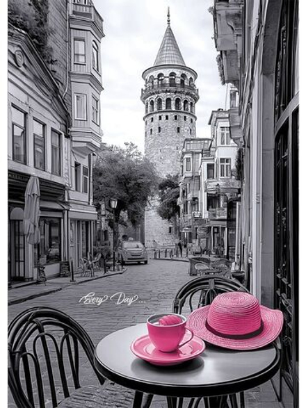 Ежедневник недат. А5 80л., 7БЦ "Розовые чашка и шляпка"