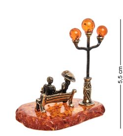 AM- 499 Фигурка «Парочка» (латунь, янтарь)