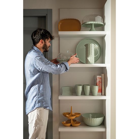 Блюдо сервировочное с крышкой tiffany, D30 см, зеленое