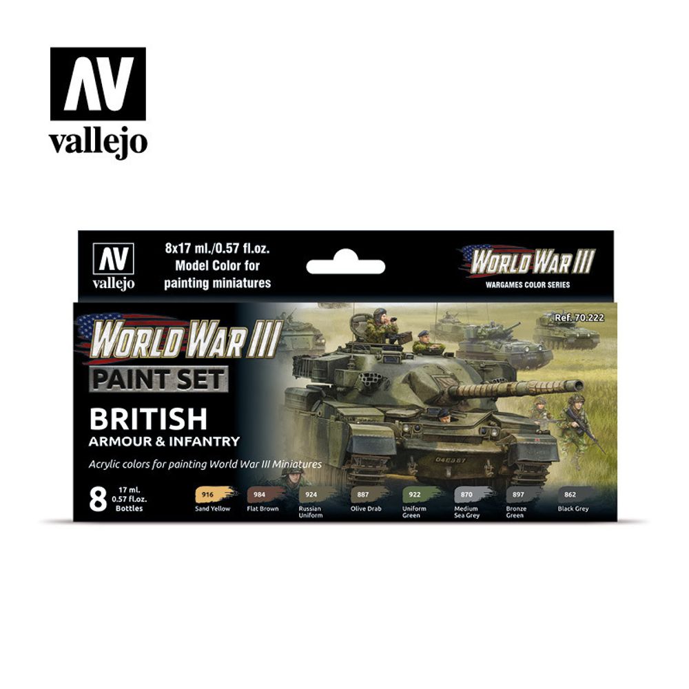 Model Color Set: WWIII British Armour &amp; Infantry (8)