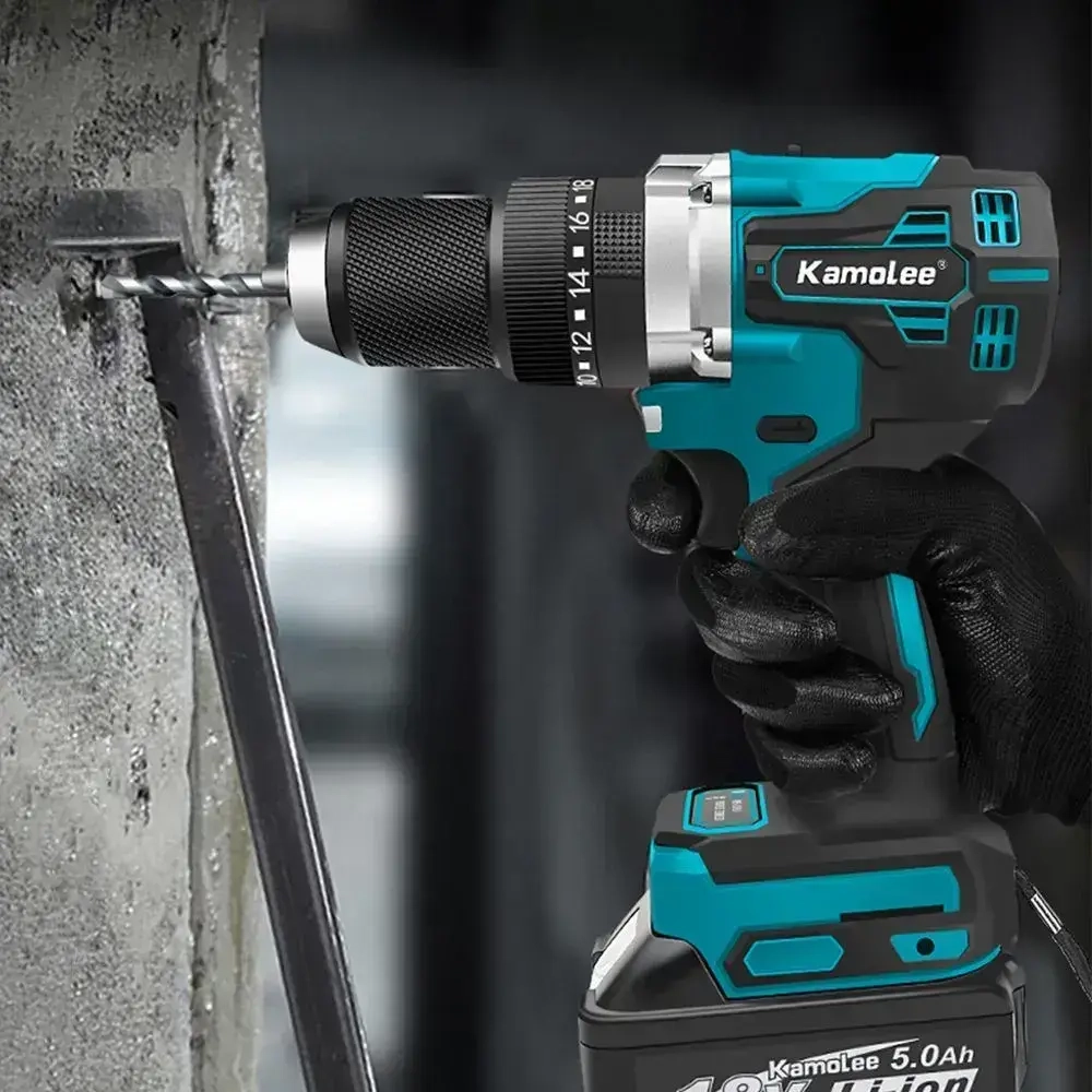 Kamolee Tool 650 Нм, 13 Мм,Аккумуляторная Бесщеточная Электрическая Ударная Дрель Для Бетона , Может Сверлить Лед , Стали И Древесины