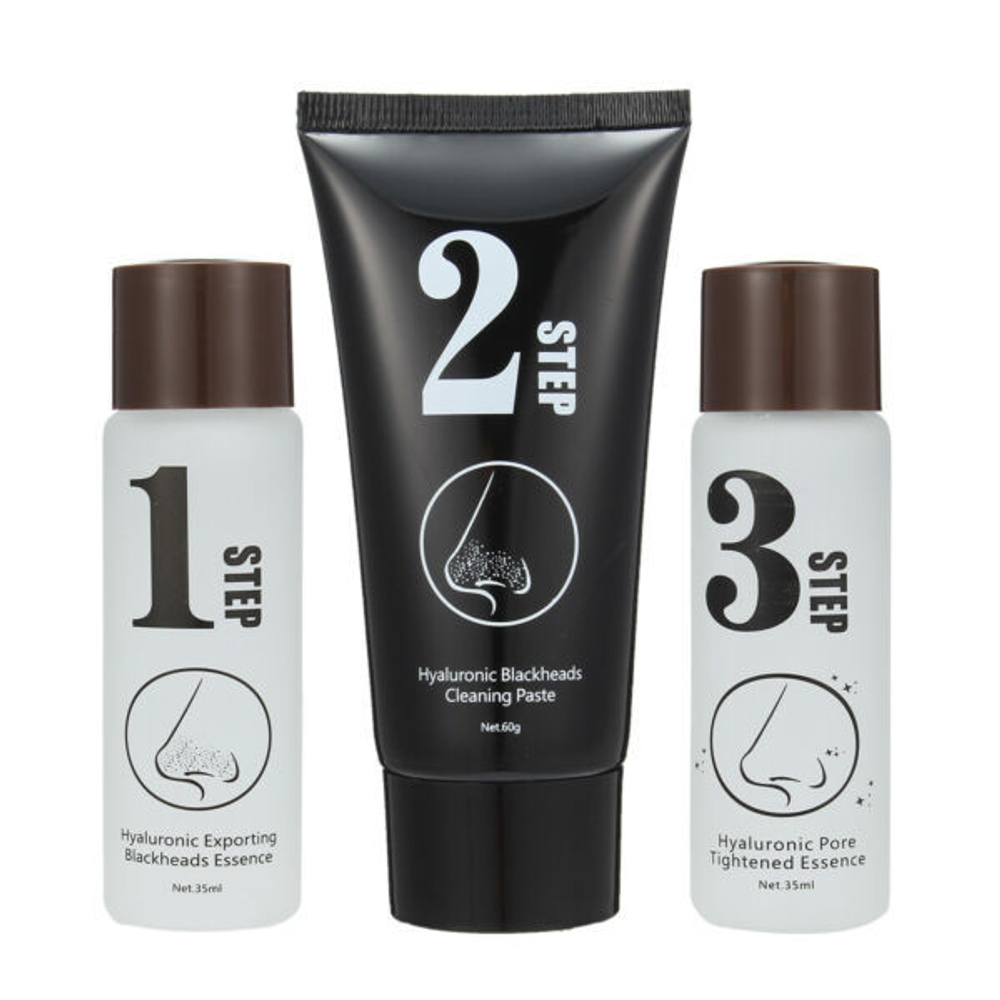 Маска Luckyfine от черных точек Трехступенчатая 3 Steps Blackhead Removal, 35 мл + 60 гр + 35 мл