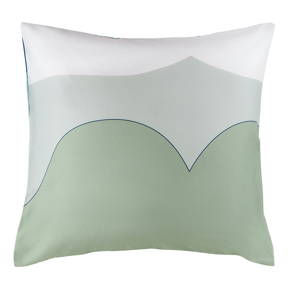 Набор из двух наволочек из сатина  мятного цвета с авторским принтом из коллекции freak fruit, 70х70 см