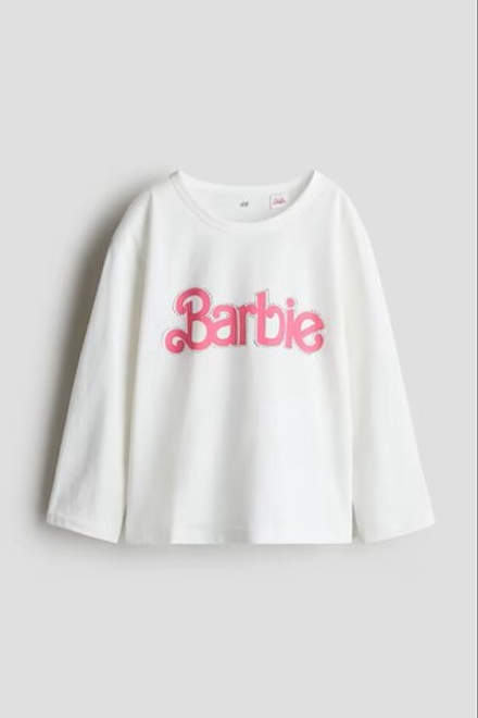 H&M Футболка из хлопка с принтом, белый