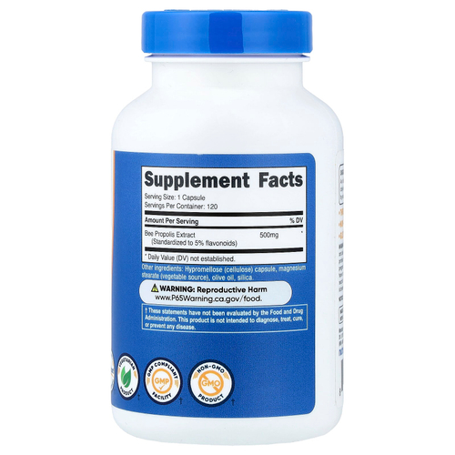 Nutricost, пчелиный прополис, 500 мг, 120 капсул