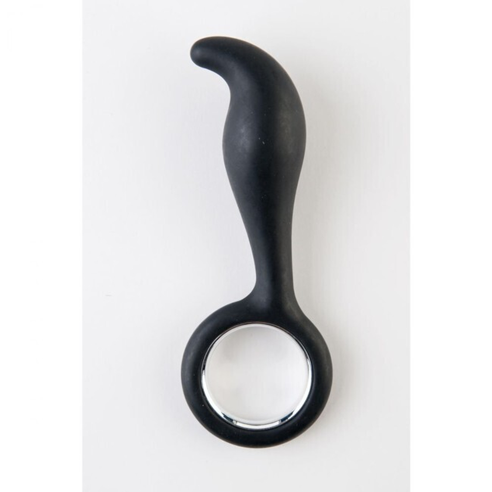 Силиконовая анальная втулка Toyfa Black & Red, черная (Цвет: черный)