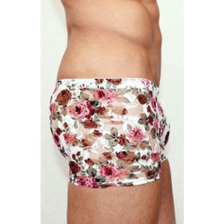 Мужские трусы боксеры белые с розами Romeo Rossi Boxer RR00227