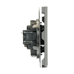 Розетка компьютерная 1-местная RJ-45 (механизм), STEKKER, серия Эмили, RST00-5117-10, платиново-серый, soft touch 49951