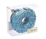 Елочная игрушка "Сладкий пончик" 8*4*10 см, Голубой (Серпантин)