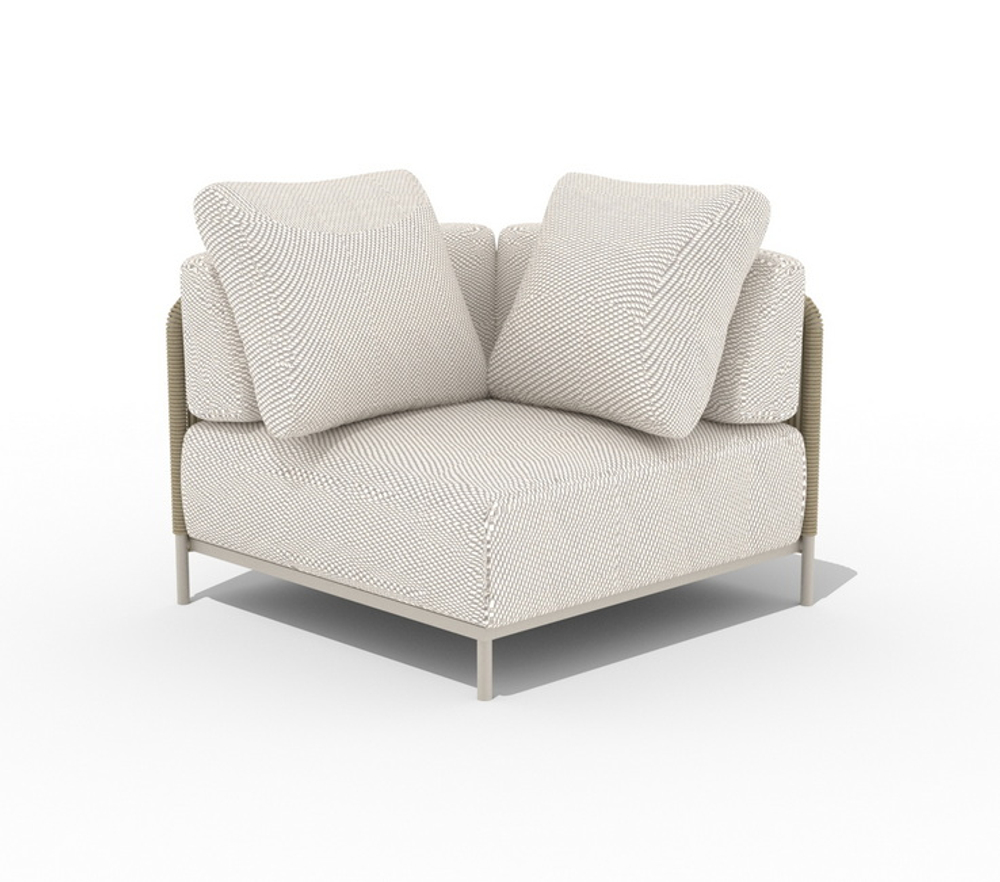 "Мальдивы" трансформирующаяся лаунж-зона из искусственного ротанга, цвет соломенный