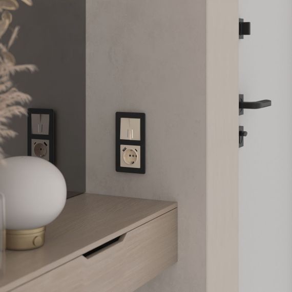 Выключатель двухклавишный с подсветкой Werkel айвори акрил W1120143 4690389197031