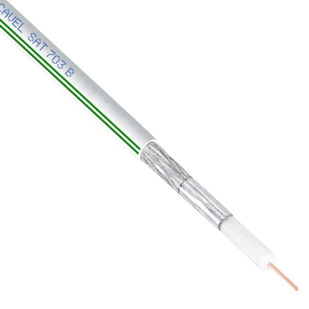 Кабель телевизионный Cavel SAT-703B 2 полосы зелен.
