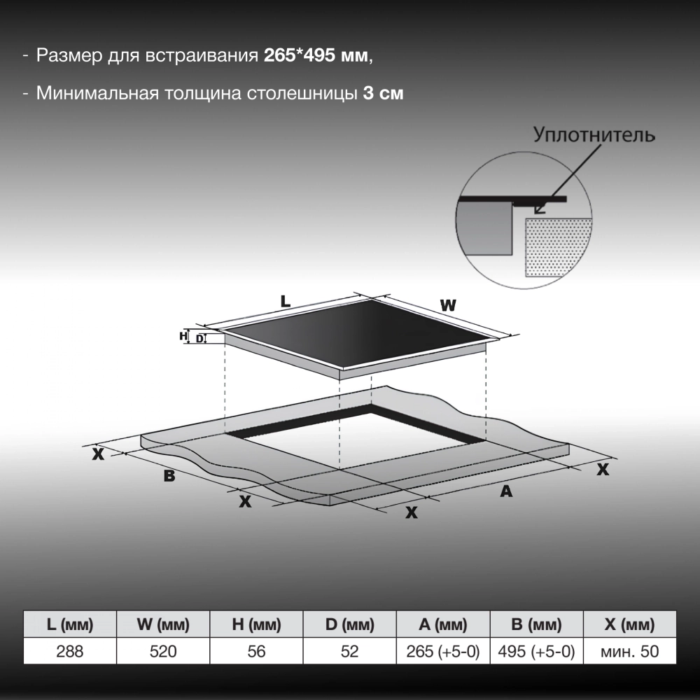 Электрическая варочная панель Hyundai HHI 3752 WG