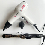 Фен Спа Интенс 2200-2400W, цвет белый и плойка для завивки волос с зеркальным тит. покрытием, 32мм