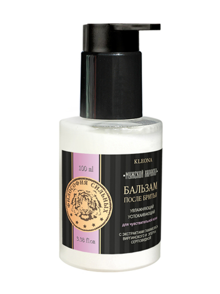 Kleona Бальзам после бритья «Мужской характер» с экстрактами гамамелиса виргинского и эперуа серповидной для чувствительной кожи, 100 мл